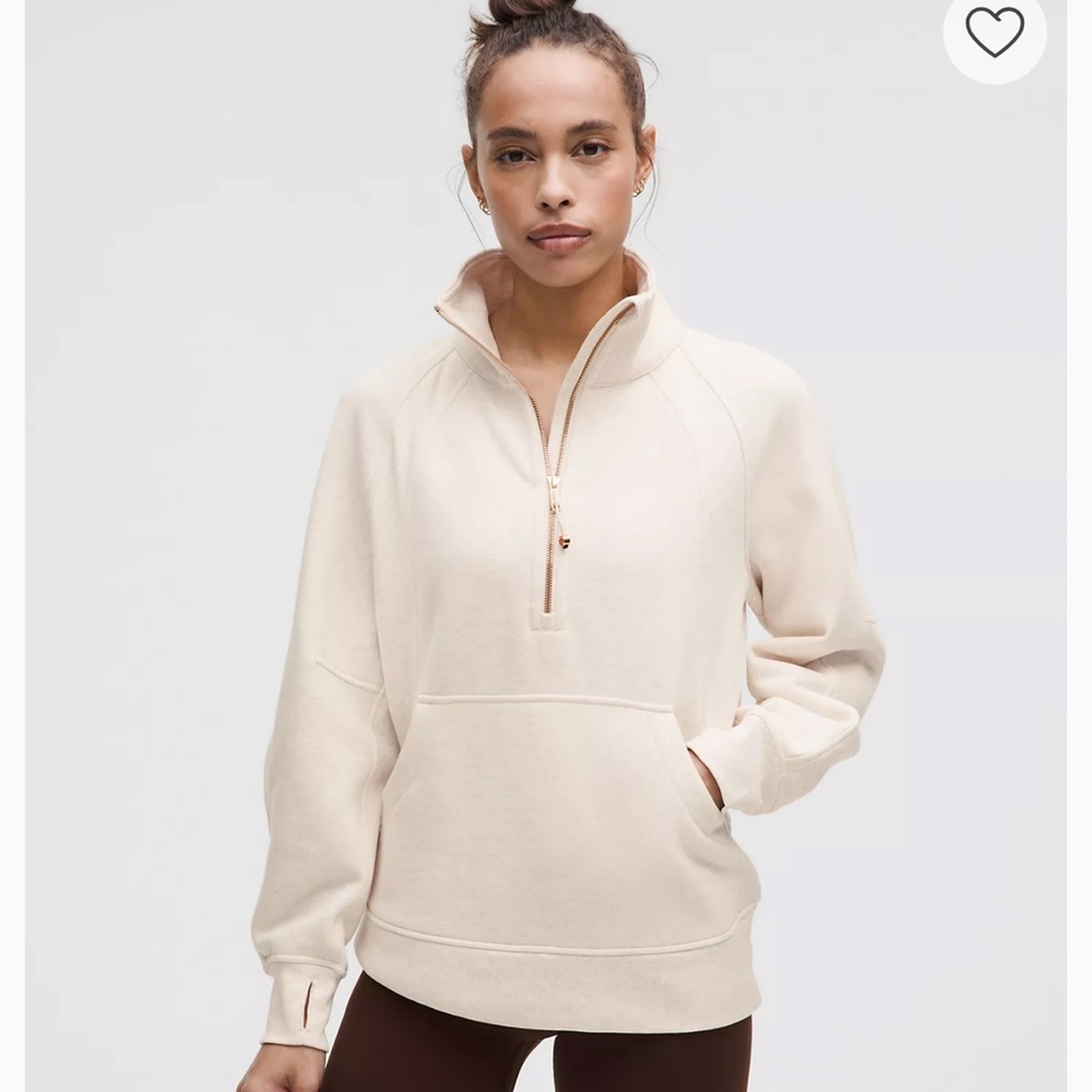 lululemon Scuba Oversized Funnel-Neck Half Zip
Long Heathered Ivory/Gold